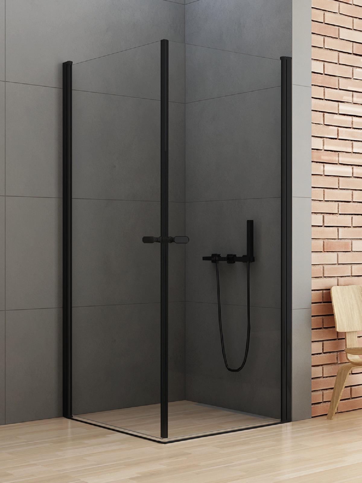 New Trendy New Soleo Black sprchový kout 100x90 cm obdélníkový černá matný/průhledné sklo D-0231A/D-0232A