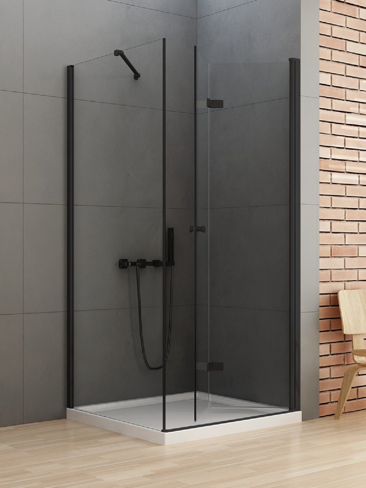 New Trendy New Soleo Black sprchový kout 100x70 cm obdélníkový černá matný/průhledné sklo D-0237A/D-0116B