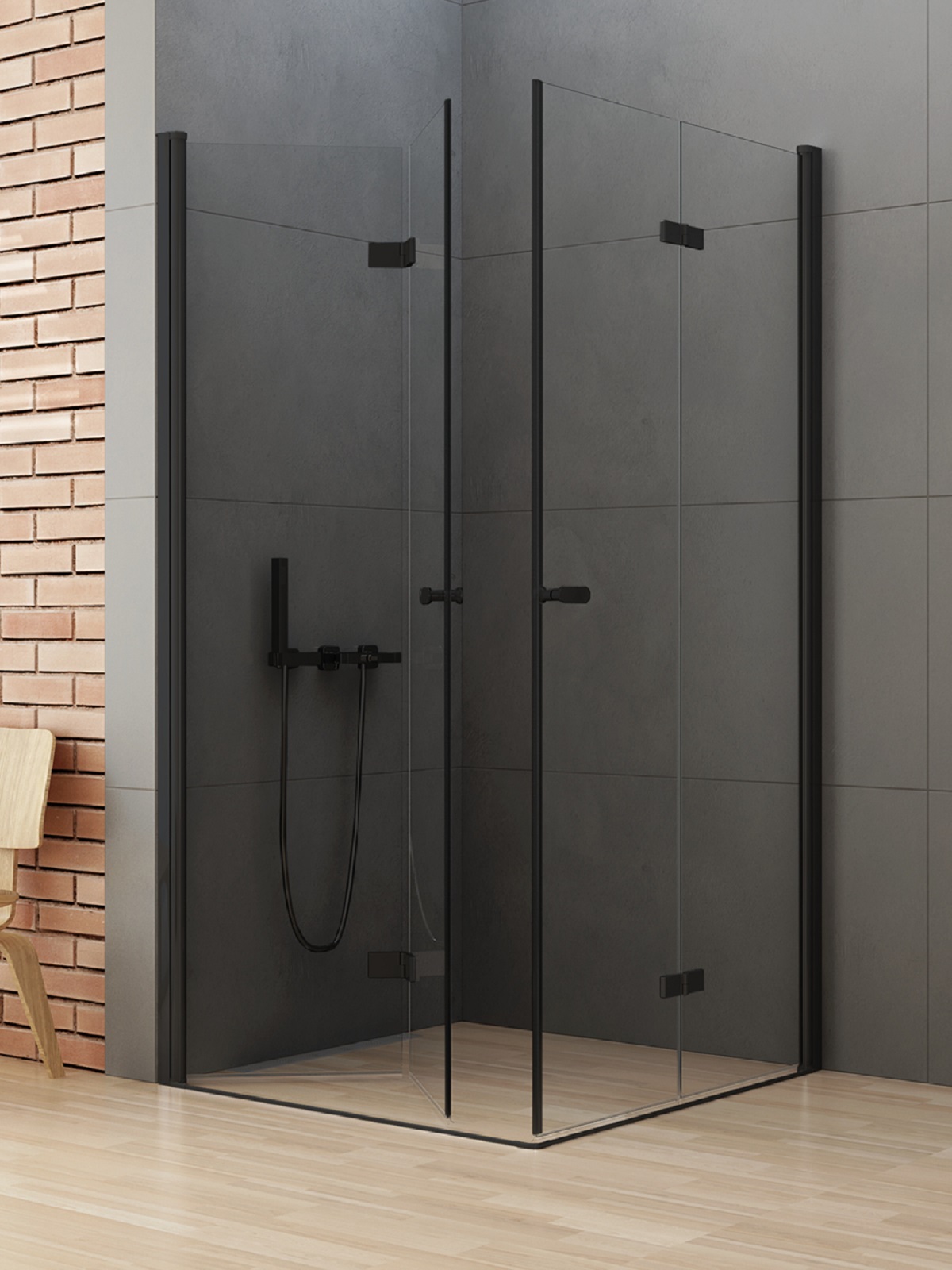 New Trendy New Soleo Black sprchový kout 100x80 cm obdélníkový černá matný/průhledné sklo D-0236A/D-0238A