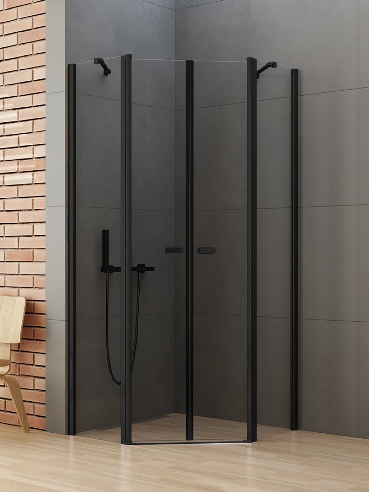 New Trendy New Soleo Black sprchový kout 80x80 cm černá matný/průhledné sklo K-0616