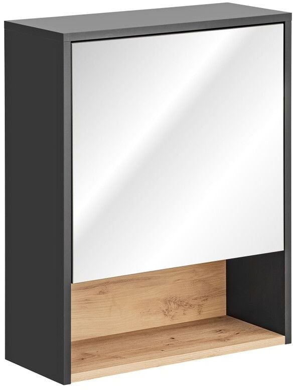 Comad Borneo skříňka 60x25x75 cm se zrcadlem šedá BORNEO COSMOS 840 FSC