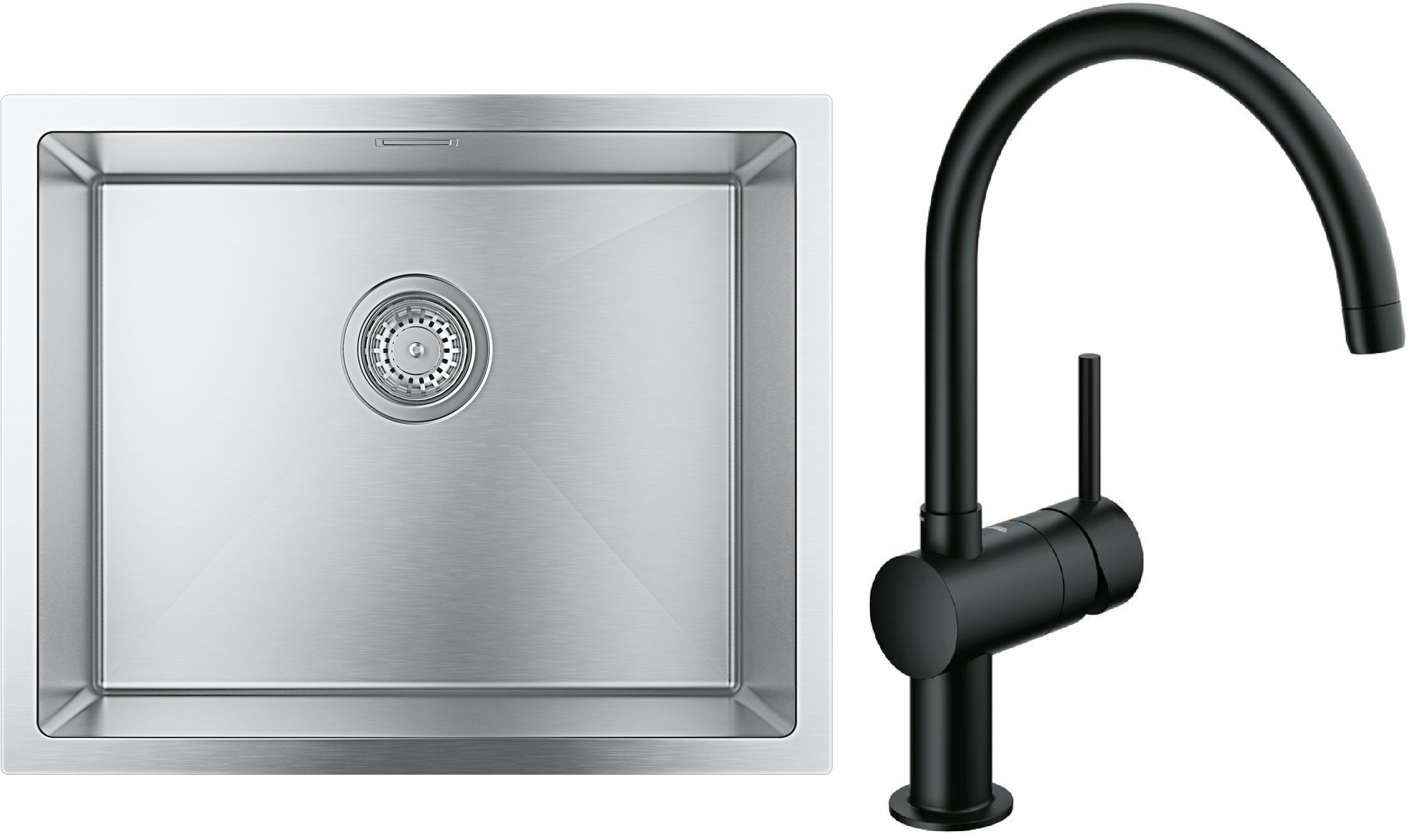 Sada ocelový dřez Grohe K700 31726SD0, kuchyňská baterie Grohe Minta 32917KS0