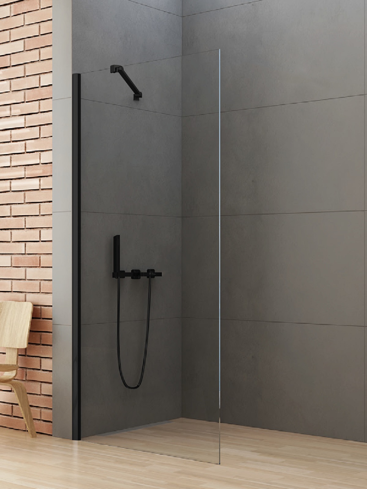 New Trendy New Soleo Black sprchová zástěna walk-in 100 cm černá matný/průhledné sklo K-0770
