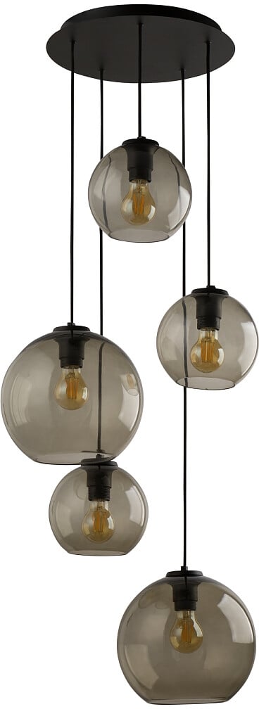 Nowodvorski Lighting Vetro závěsné svítidlo 5x25 W černá-kouřová 7642