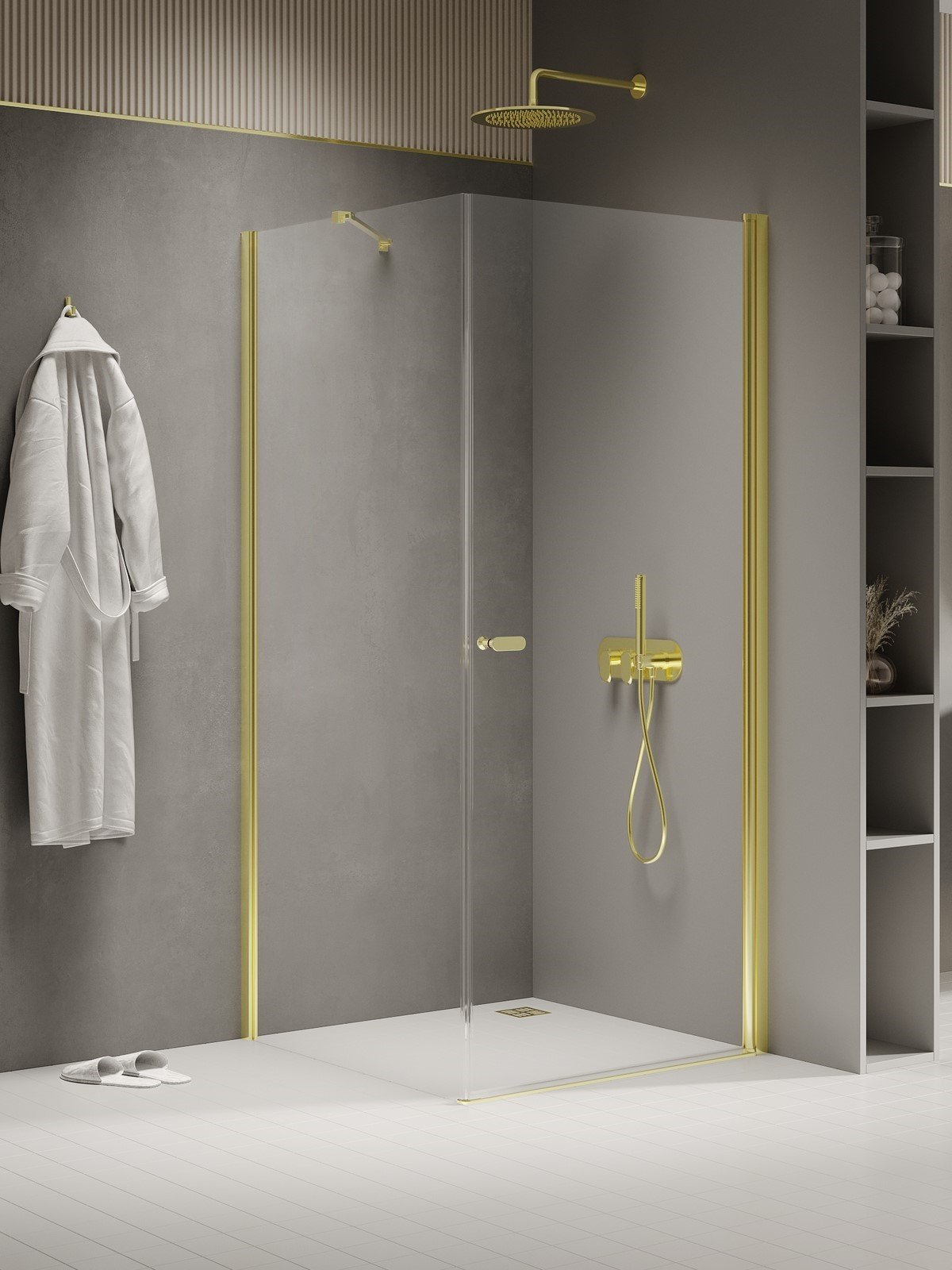 New Trendy New Soleo Light Gold sprchový kout 100x70 cm obdélníkový zlatá lesk/průhledné sklo K-1830