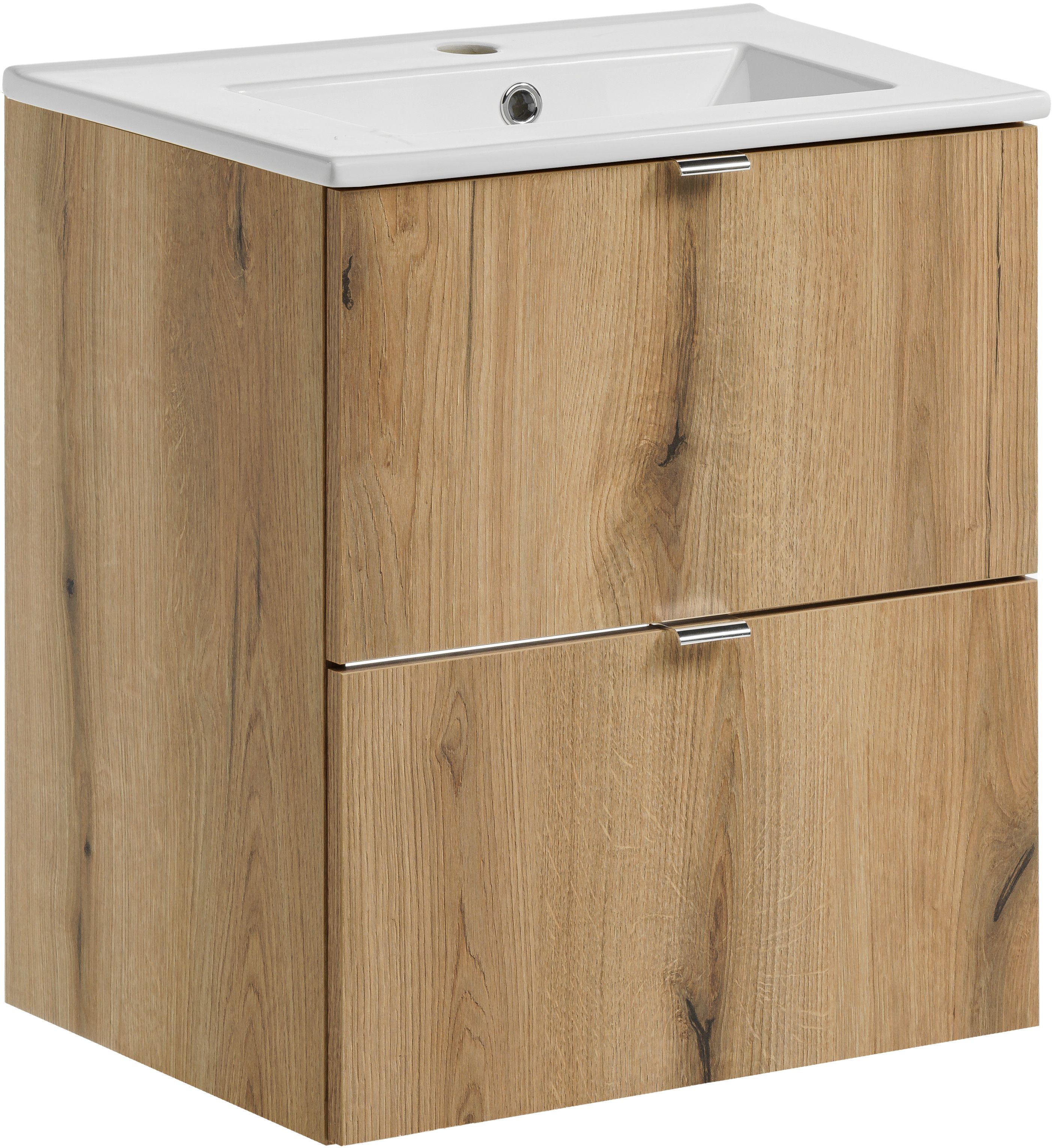 Sada skříňka Comad Nova Oak NOVA OAK A 82-50-2S, umyvadlo Comad Dance White UM2050RBDANCE50DP