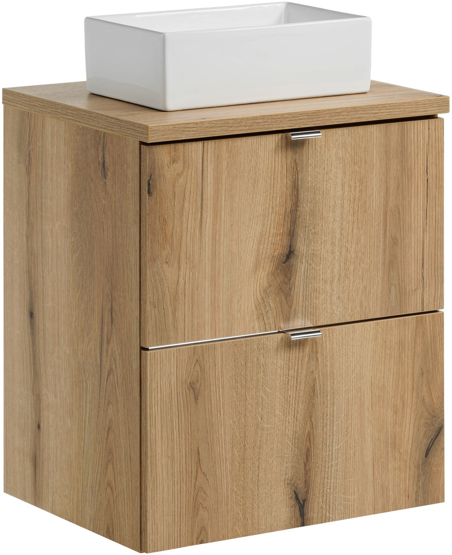 Sada skříňka Comad Nova Oak NOVA OAK A 82-50-2S, umyvadlo Comad Gaja UN-GAJA35-SW 78570A(35), NOVA OAK A 89-50