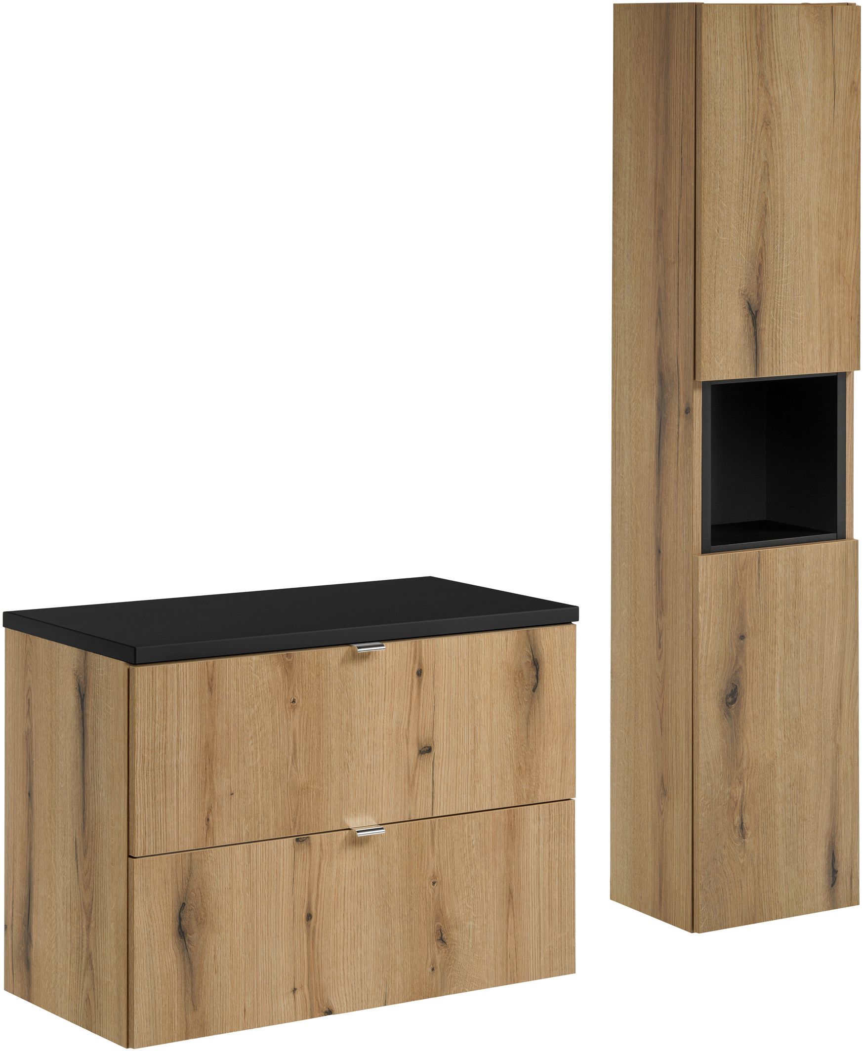 Sada skříňka Comad Nova Oak NOVA OAK A 82-80-2S, skříňka Comad Nova Oak NOVA OAK A 80-03-2D(W80-01A), NOVA BLACK B 89-80, NOVA BLACK A 83-27-Q(W83-04D)