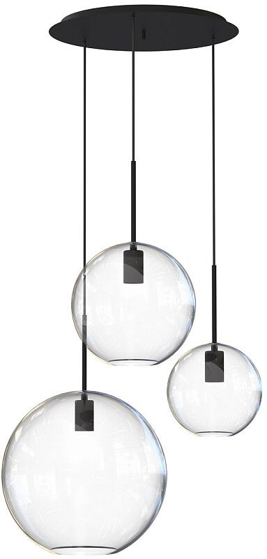 Nowodvorski Lighting Sphere závěsné svítidlo 3x25 W černá-průhledná 7788