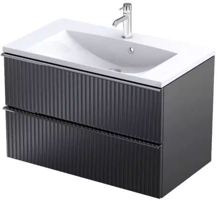 Oristo Etna skříňka 79.6x45.5x50 cm pod umyvadlo závěsná černá OR52-SD2S-80-8R