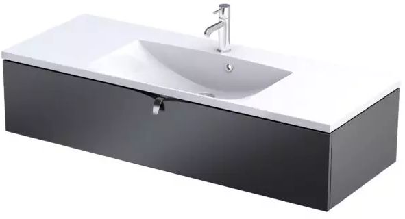 Oristo Siena skříňka 119.6x45.5x25 cm pod umyvadlo závěsná černá OR45-SD1S-120-8