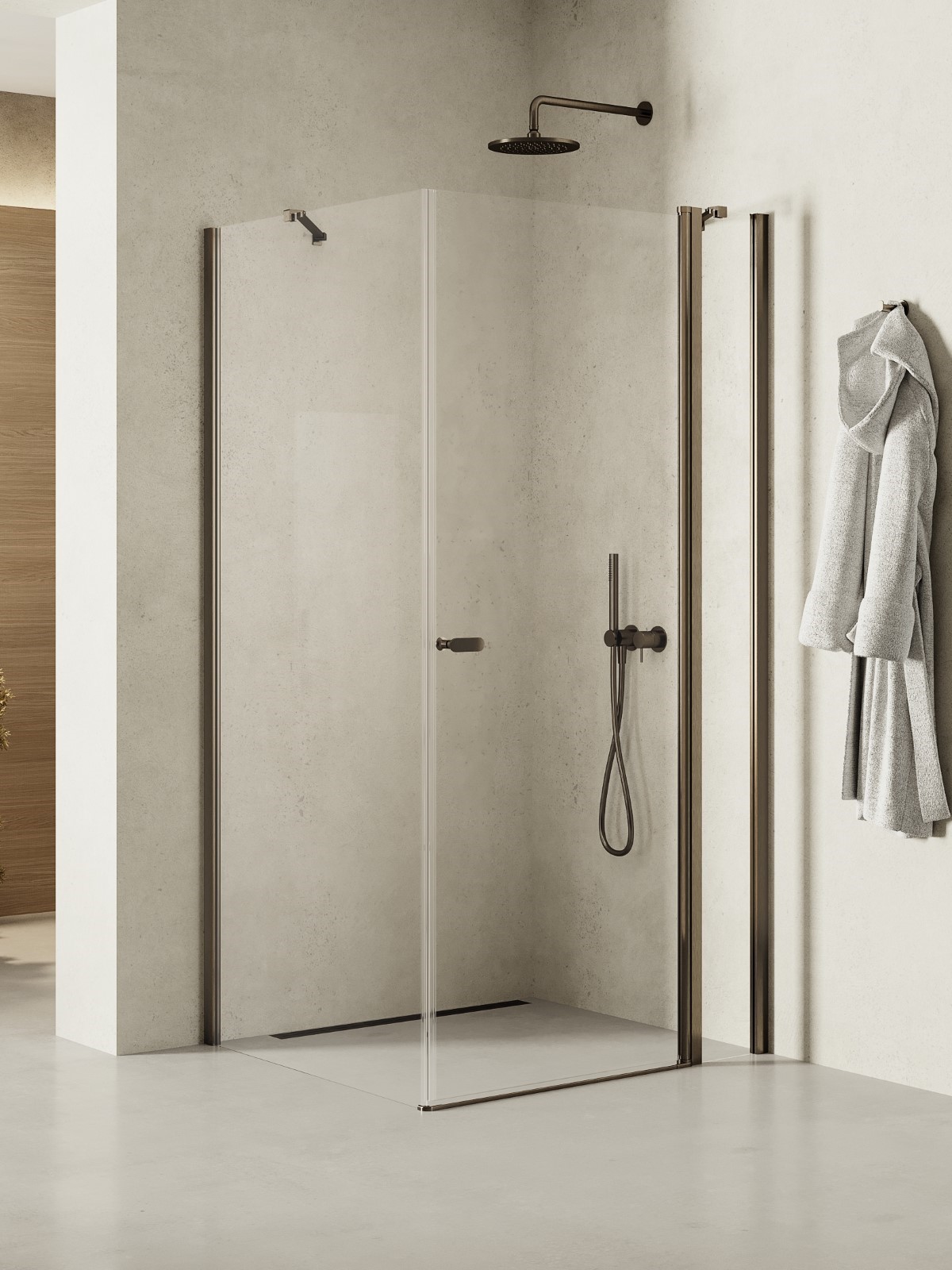 New Trendy New Soleo Gunmetal Brushed sprchový kout 120x90 cm obdélníkový grafitová kartáčovaný/průhledné sklo K-2154