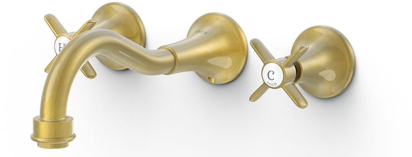 Tres Clasic-Tres umyvadlová baterie pod omítku mosaz/antická hnědá 24215101LV