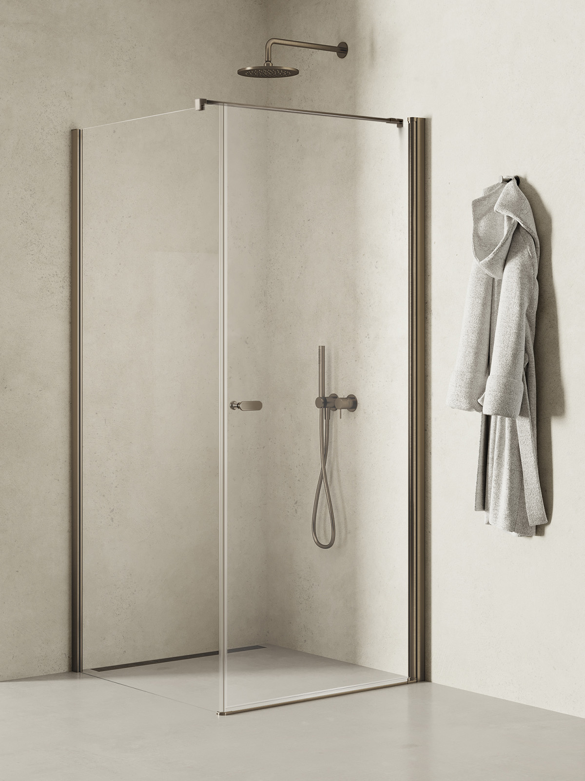 New Trendy New Soleo Gunmetal Brushed sprchový kout 110x70 cm obdélníkový grafitová kartáčovaný/průhledné sklo K-2129-WP