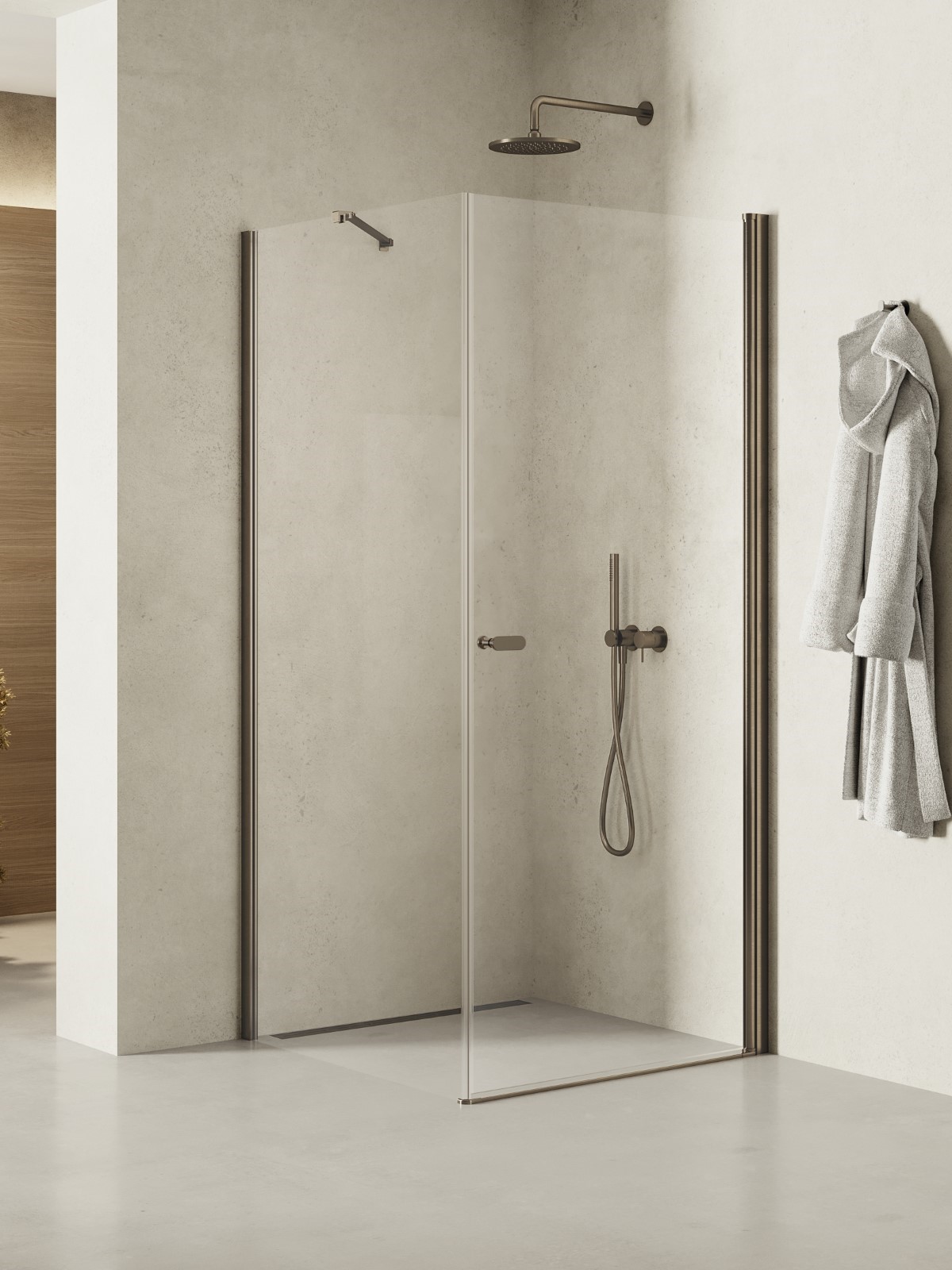 New Trendy New Soleo Gunmetal Brushed sprchový kout 100x100 cm čtvercový grafitová kartáčovaný/průhledné sklo K-2146