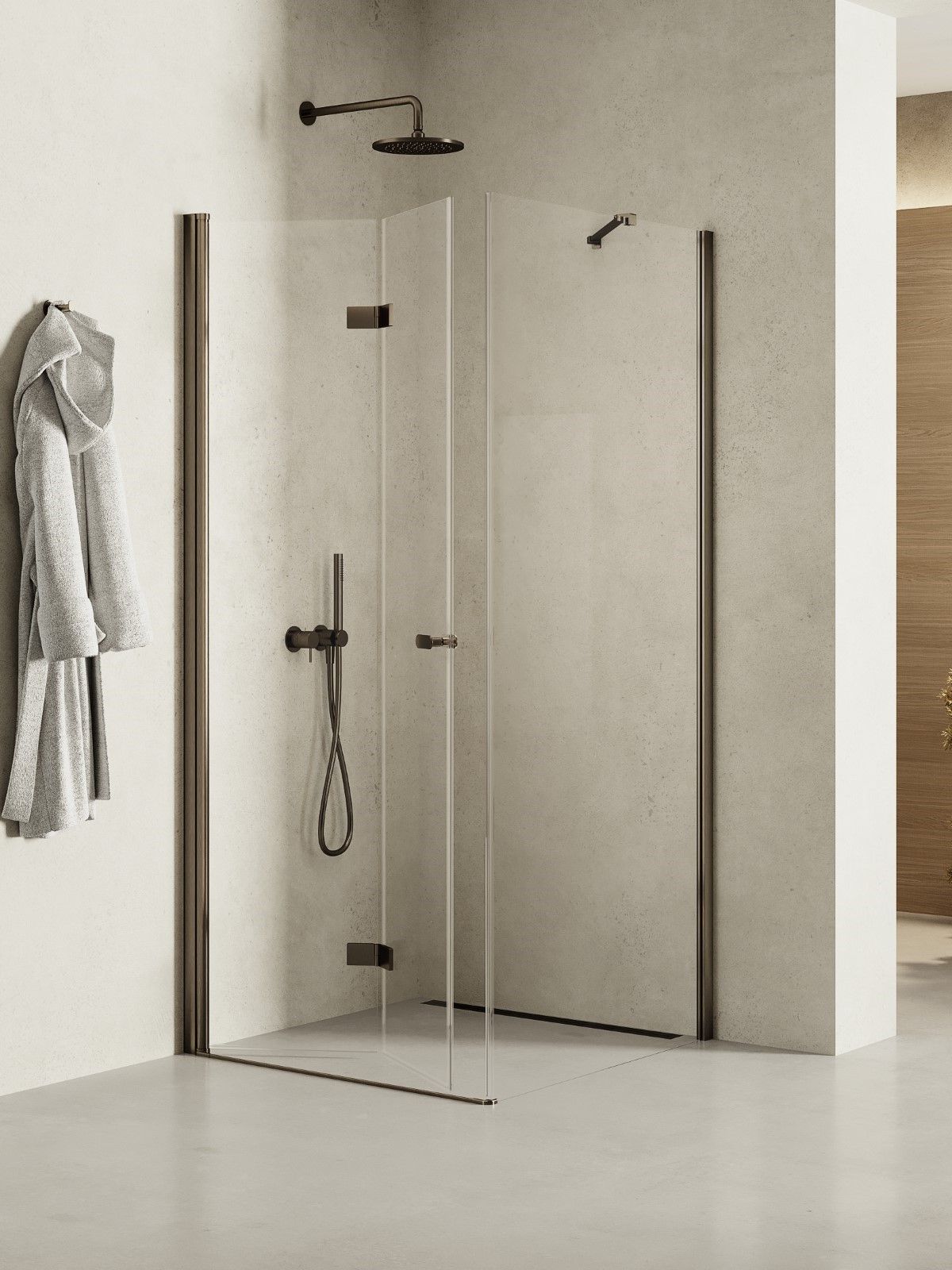 New Trendy New Soleo Gunmetal Brushed sprchový kout 120x90 cm obdélníkový grafitová kartáčovaný/průhledné sklo K-2210