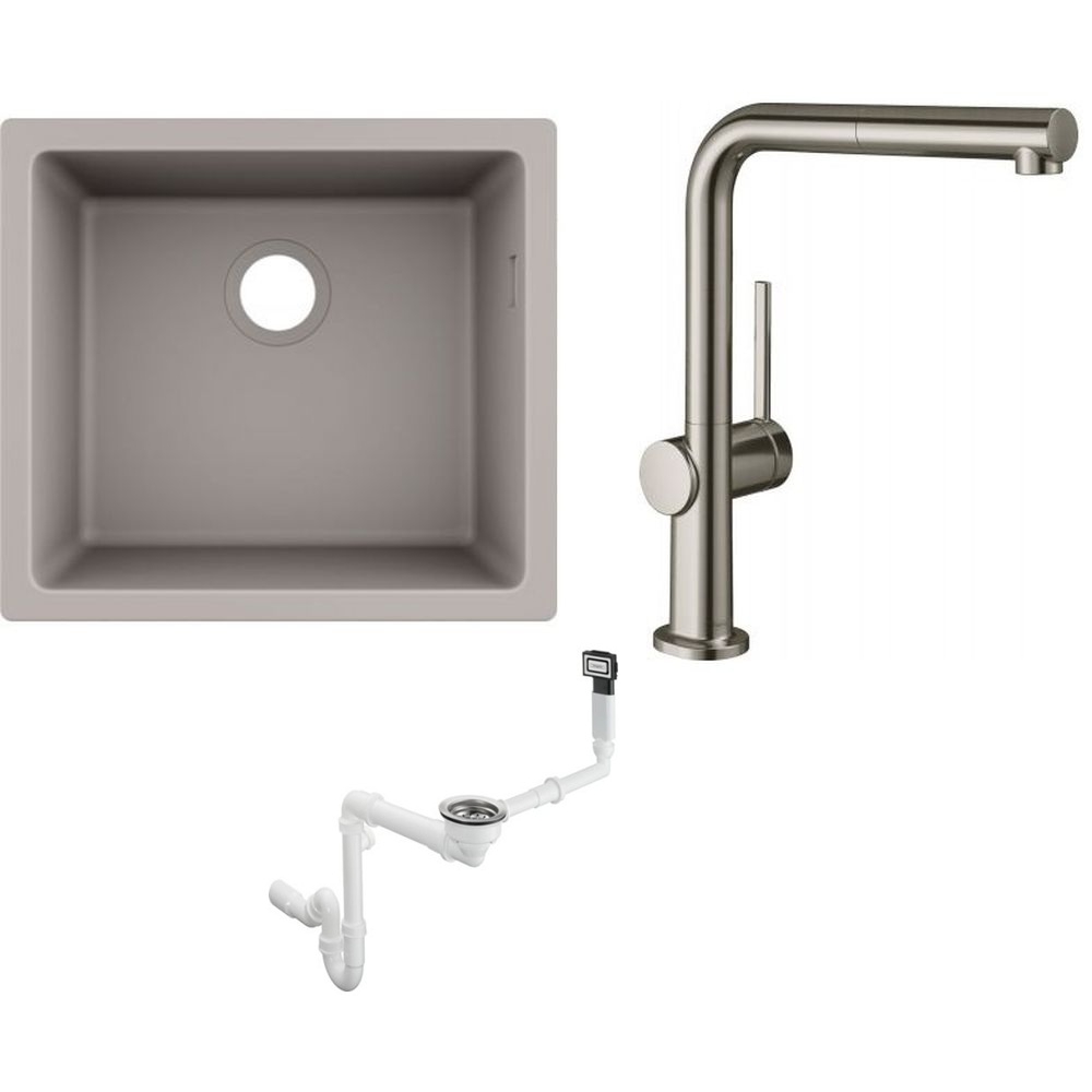Sada kuchyňská baterie Hansgrohe Talis M54 72809800, granitový dřez Hansgrohe S 51 43431380, 43927000