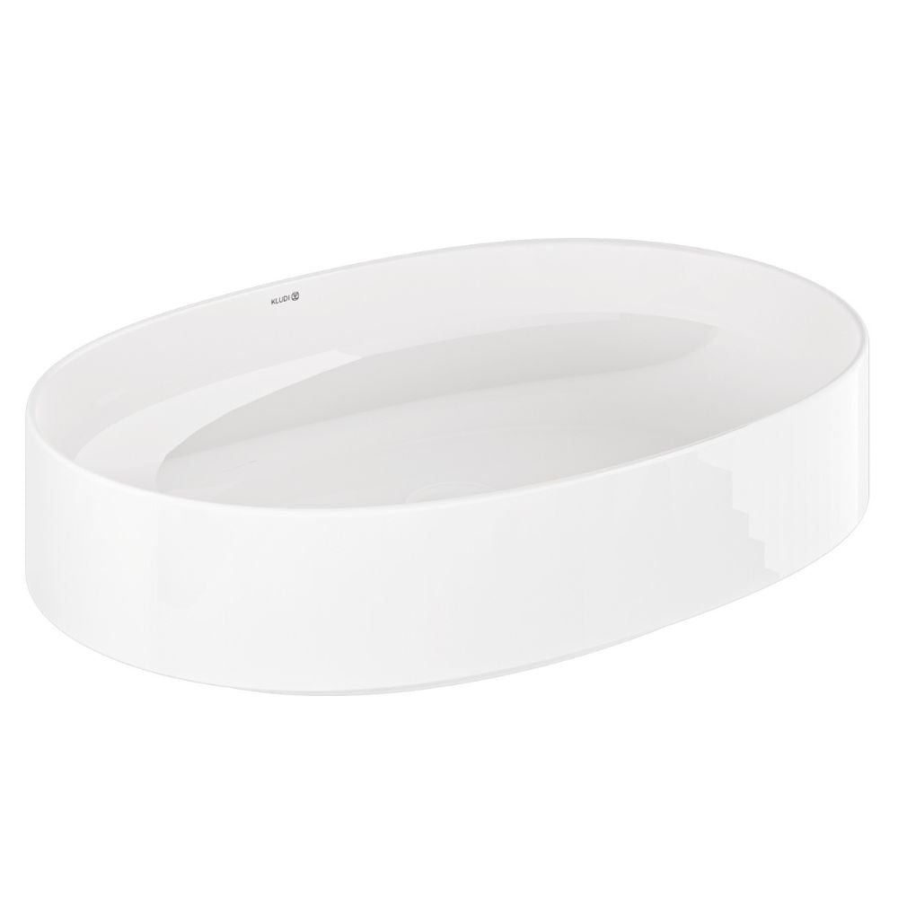 Kludi Resa O umyvadlo se zátkou 60x40 cm oválné na pult bílá 58CW2043