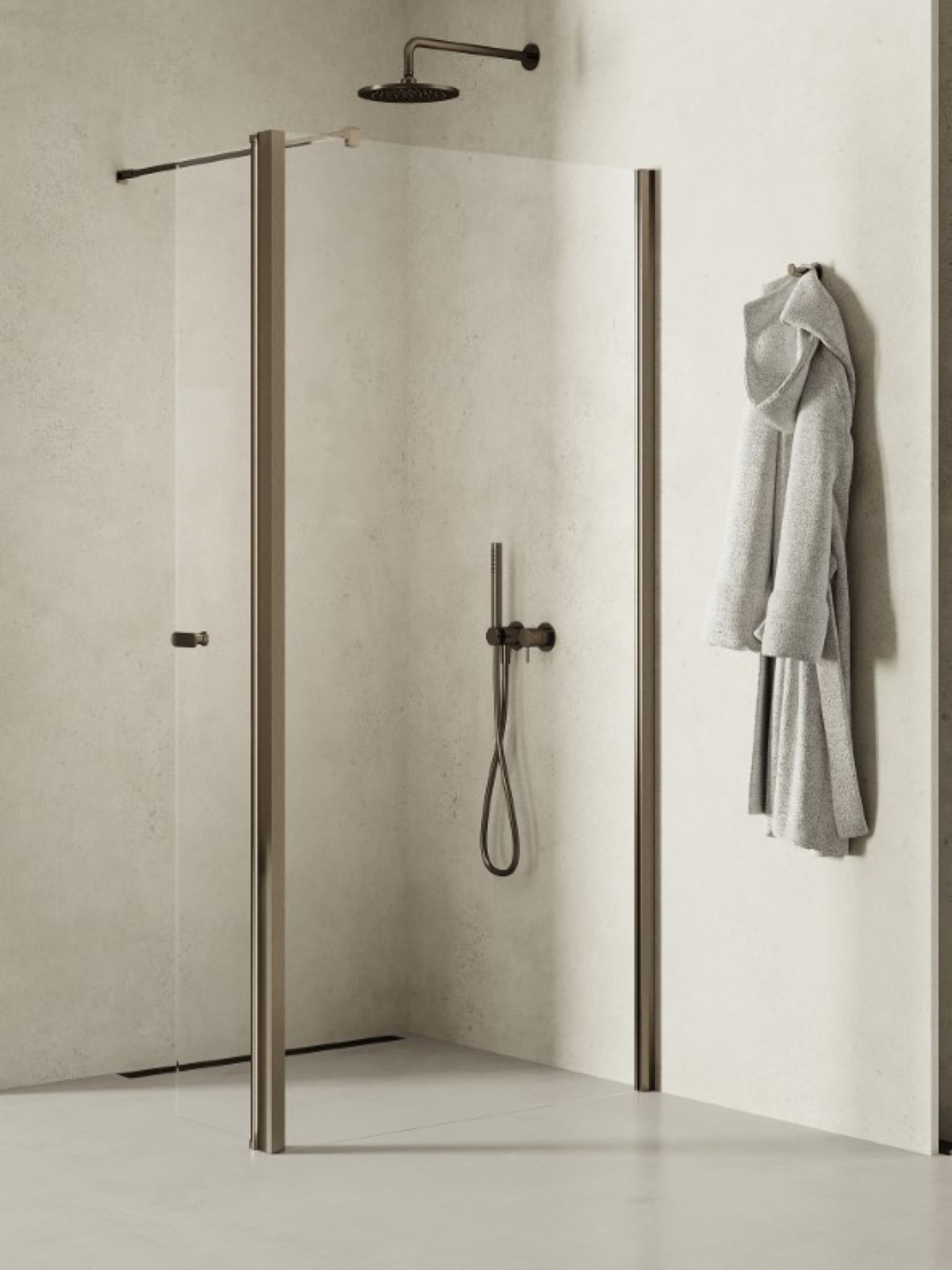 New Trendy New Soleo Gunmetal Brushed sprchová zástěna walk-in 50 cm grafitová kartáčovaný/průhledné sklo K-2266