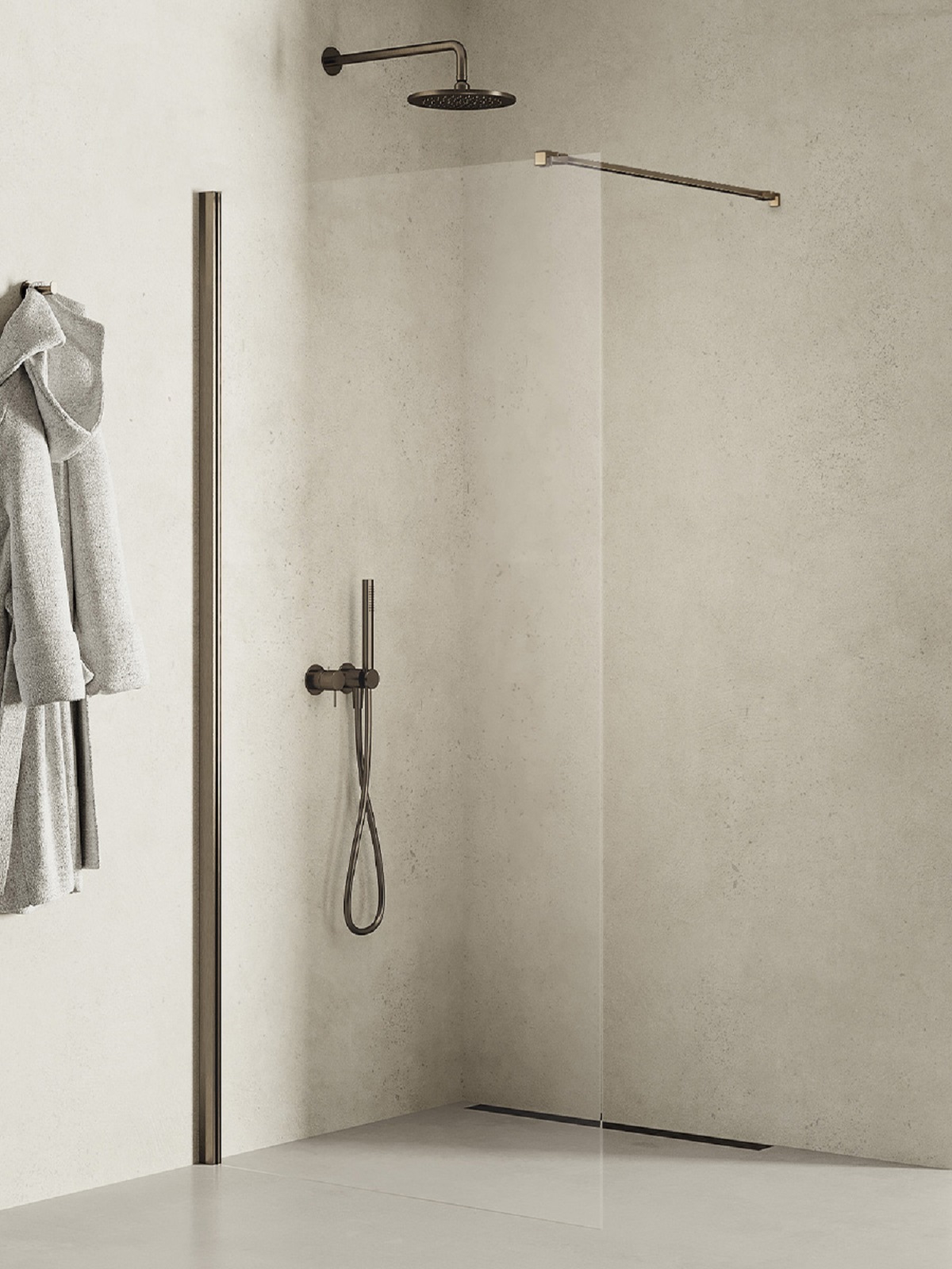 New Trendy New Soleo Gunmetal Brushed sprchová zástěna walk-in 70 cm grafitová kartáčovaný/průhledné sklo K-2259-WP