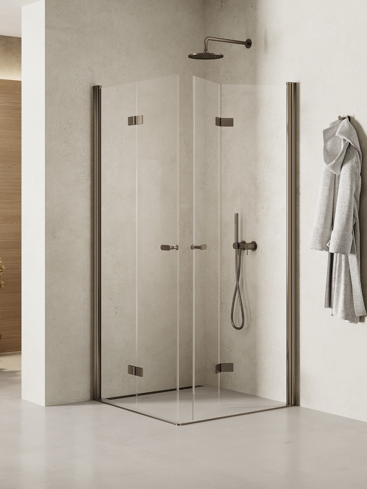 New Trendy New Soleo Gunmetal Brushed sprchový kout 100x70 cm obdélníkový grafitová kartáčovaný/průhledné sklo K-2253