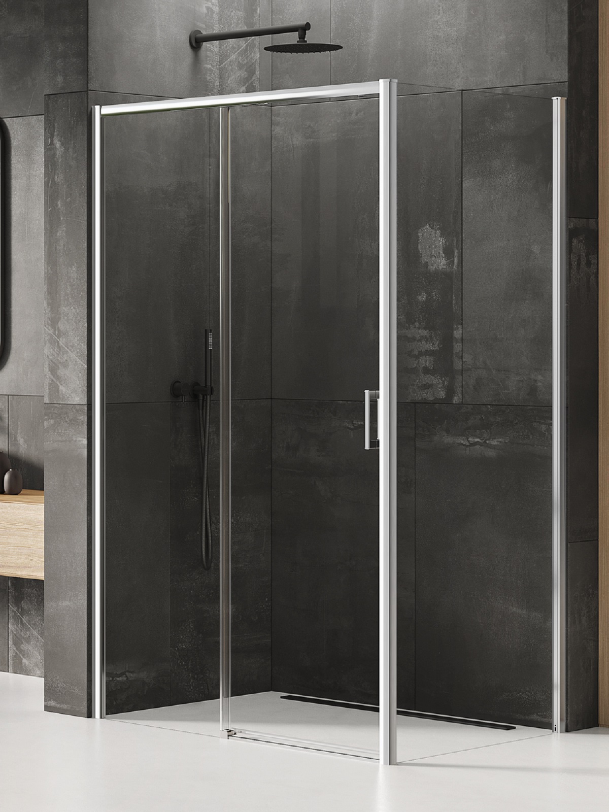 New Trendy Prime sprchový kout 160x90 cm obdélníkový chrom lesk/průhledné sklo D-0310A/D-0124B