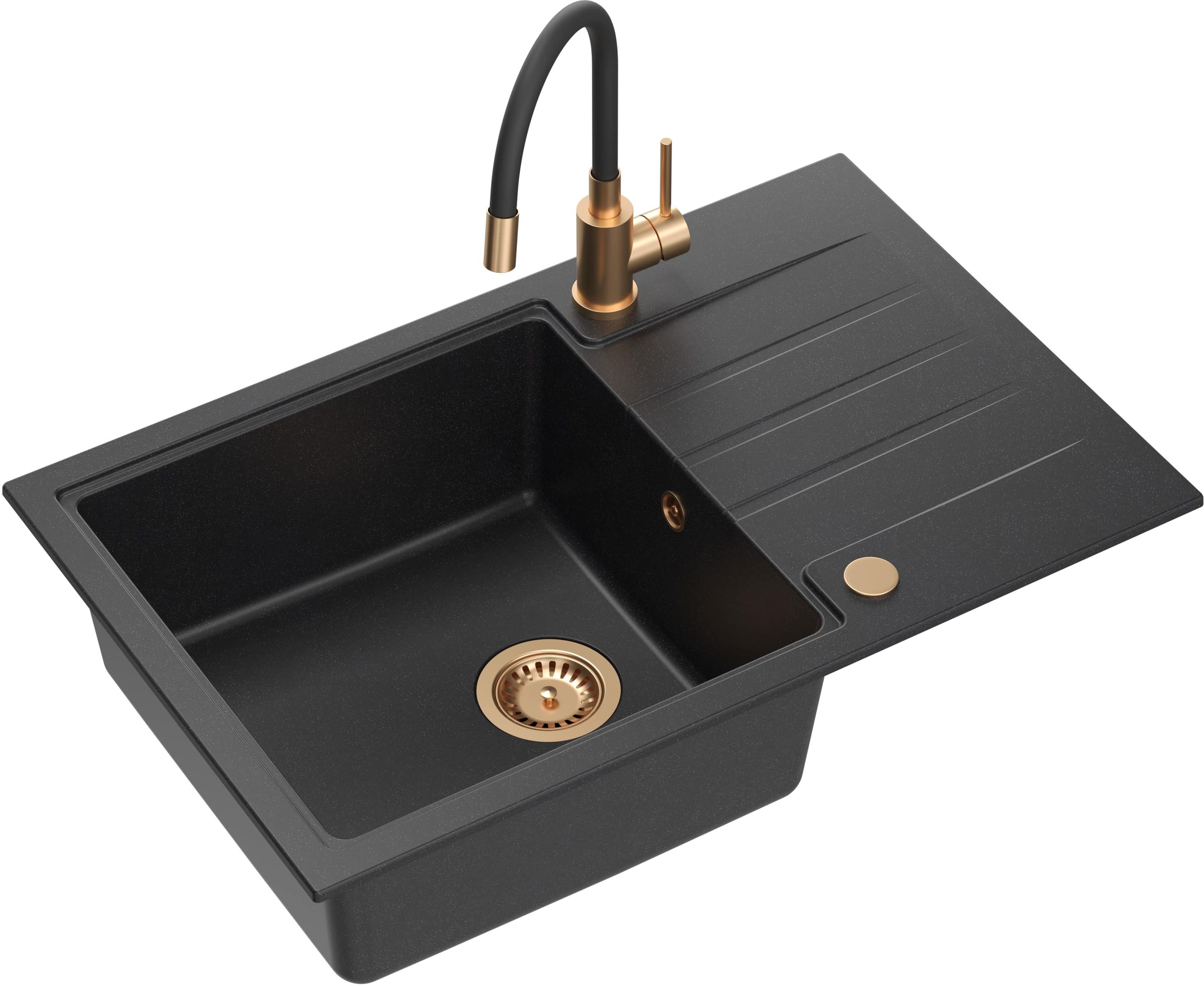 Quadron Peter dřezy s baterií černá/černá HCQP7850CZK_3323503PVDC1