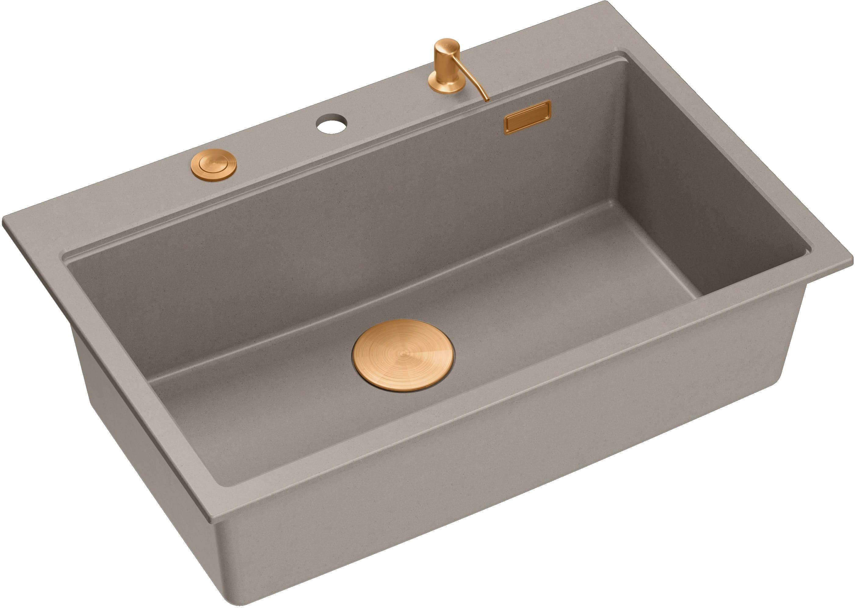 Quadron Marc dřez graniteq 76x50 cm šedá/grafitová/onyx-béžová HQM7650U4_PVDC1