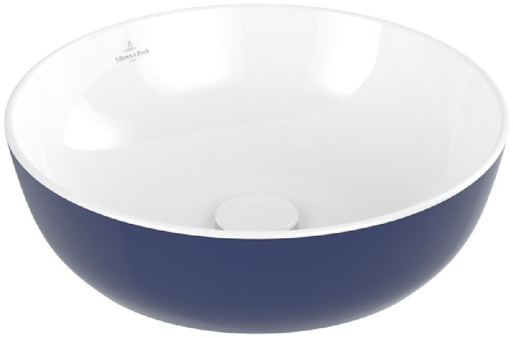 Villeroy & Boch Artis umyvadlo 43x43 cm kulatý na pult bílá-modrá 417943BCS4