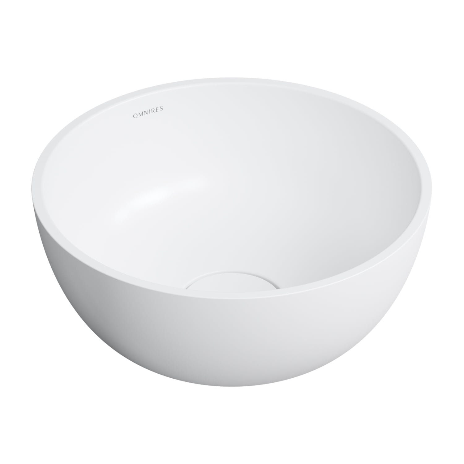 Omnires Shell M+ umyvadlo 35x35 cm kulatý na pult bílá SHELL350UNBM