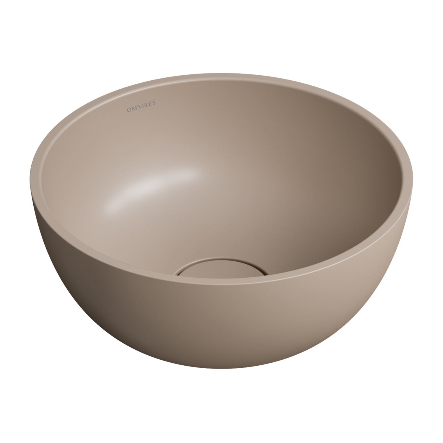 Omnires Shell M+ umyvadlo 35x35 cm kulatý na pult hnědá/béžová SHELL350UNDB
