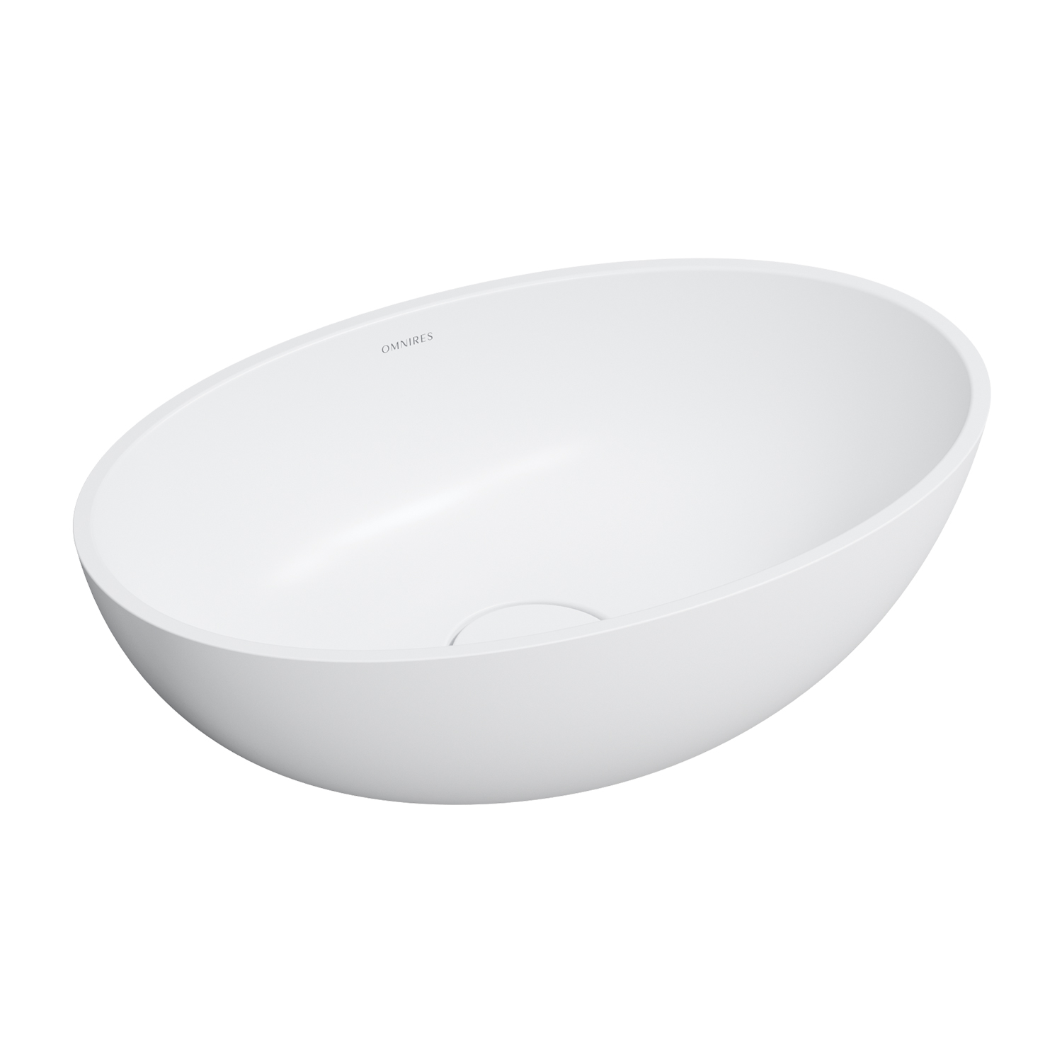 Omnires Shell M+ umyvadlo 50x32 cm oválné na pult bílá SHELL500UNBM