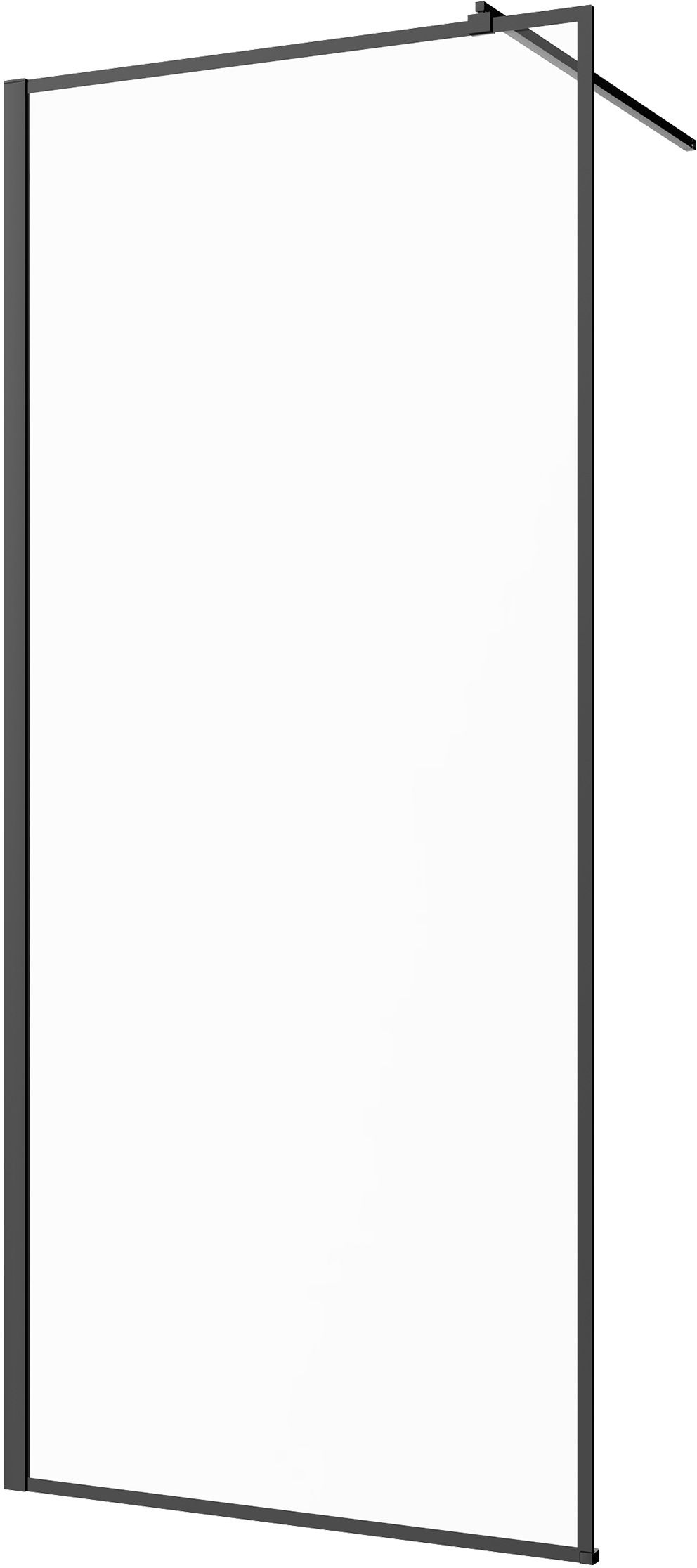 Invena sprchová zástěna walk-in 100 cm černá polomatný/průhledné sklo AK-32-108