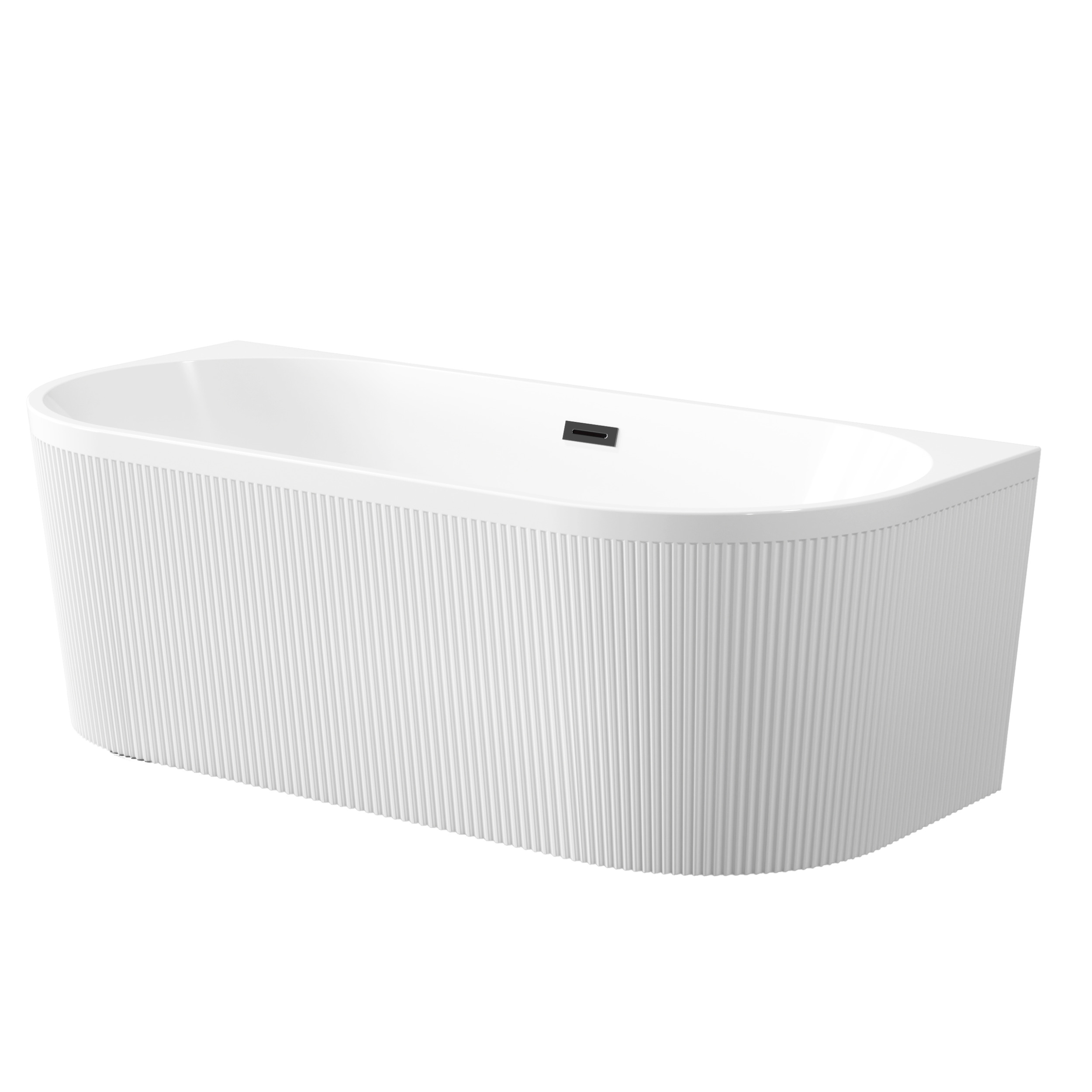 Invena Glamour vana ke stěně 170x80 cm oválná bílá AN-02-14U