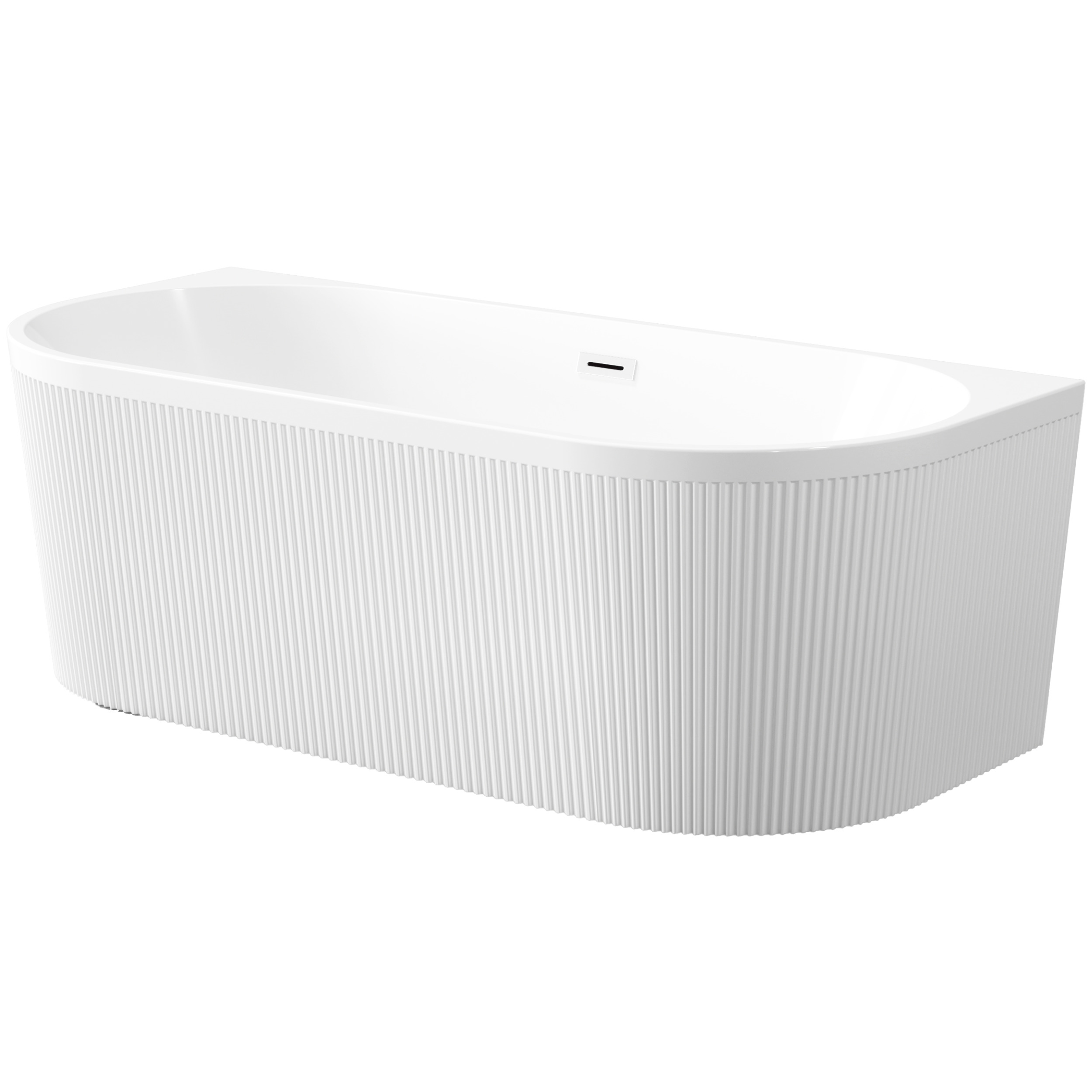 Invena Glamour vana ke stěně 170x80 cm oválná bílá AN-02-11U