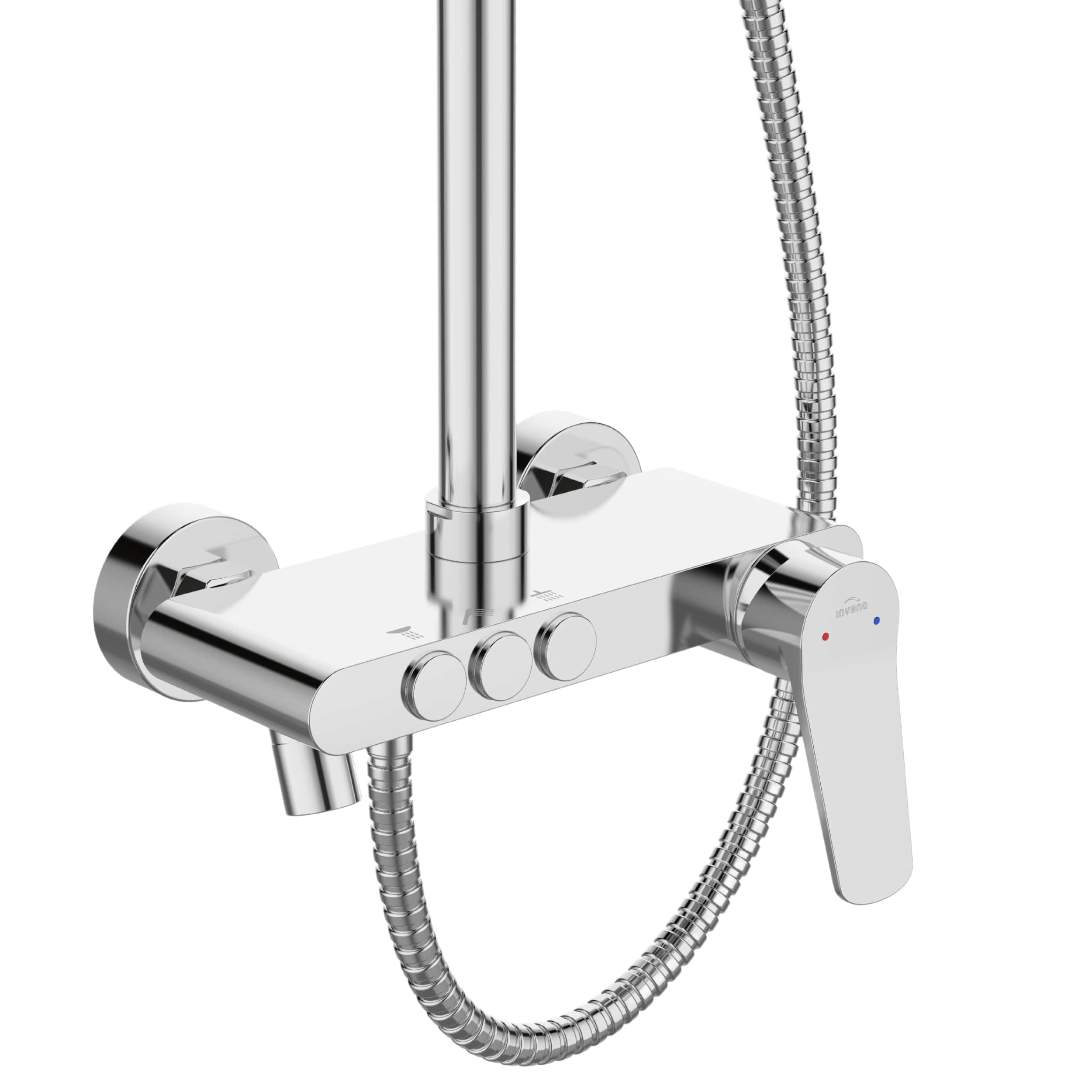 Invena Alonia sprchová sada na stěnu s dešťovou sprchou chrom AU-70-D01