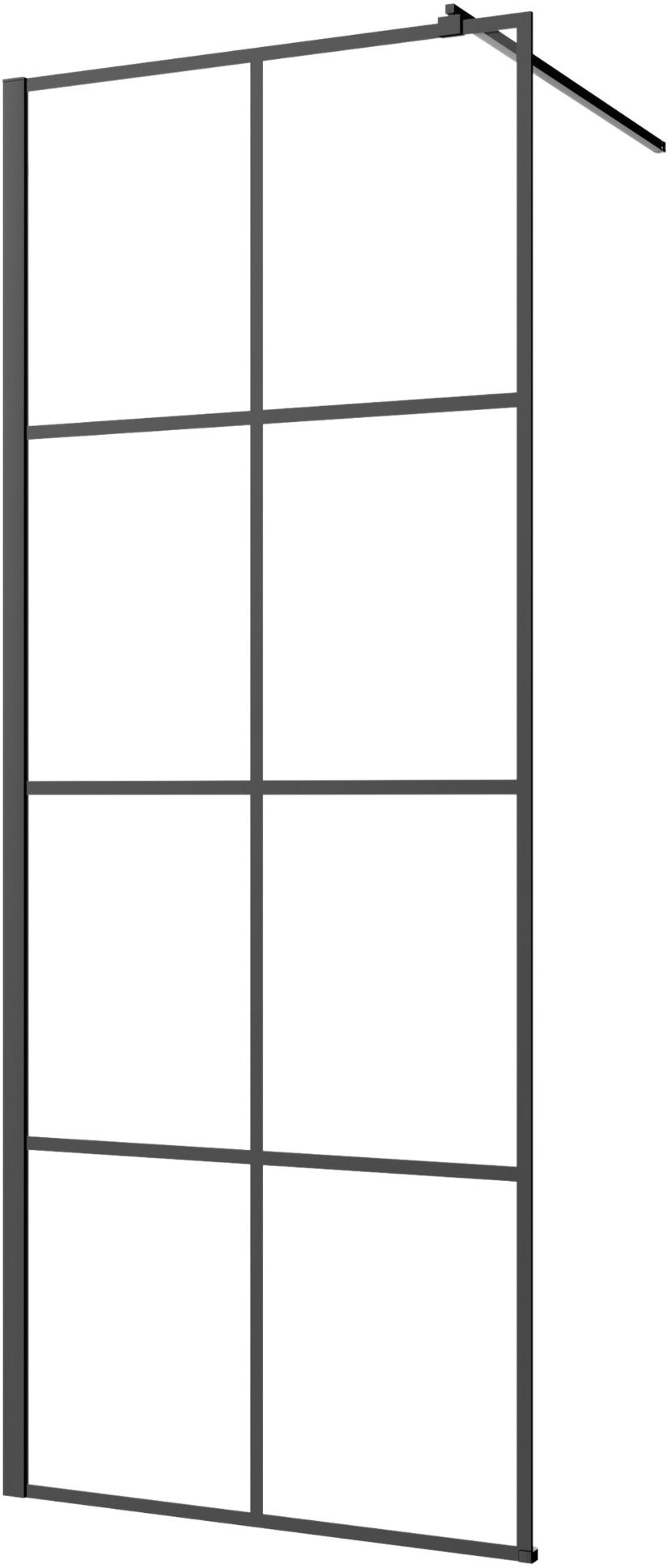 Invena sprchová zástěna walk-in 80 cm černá polomatný/průhledné sklo AK-32-187