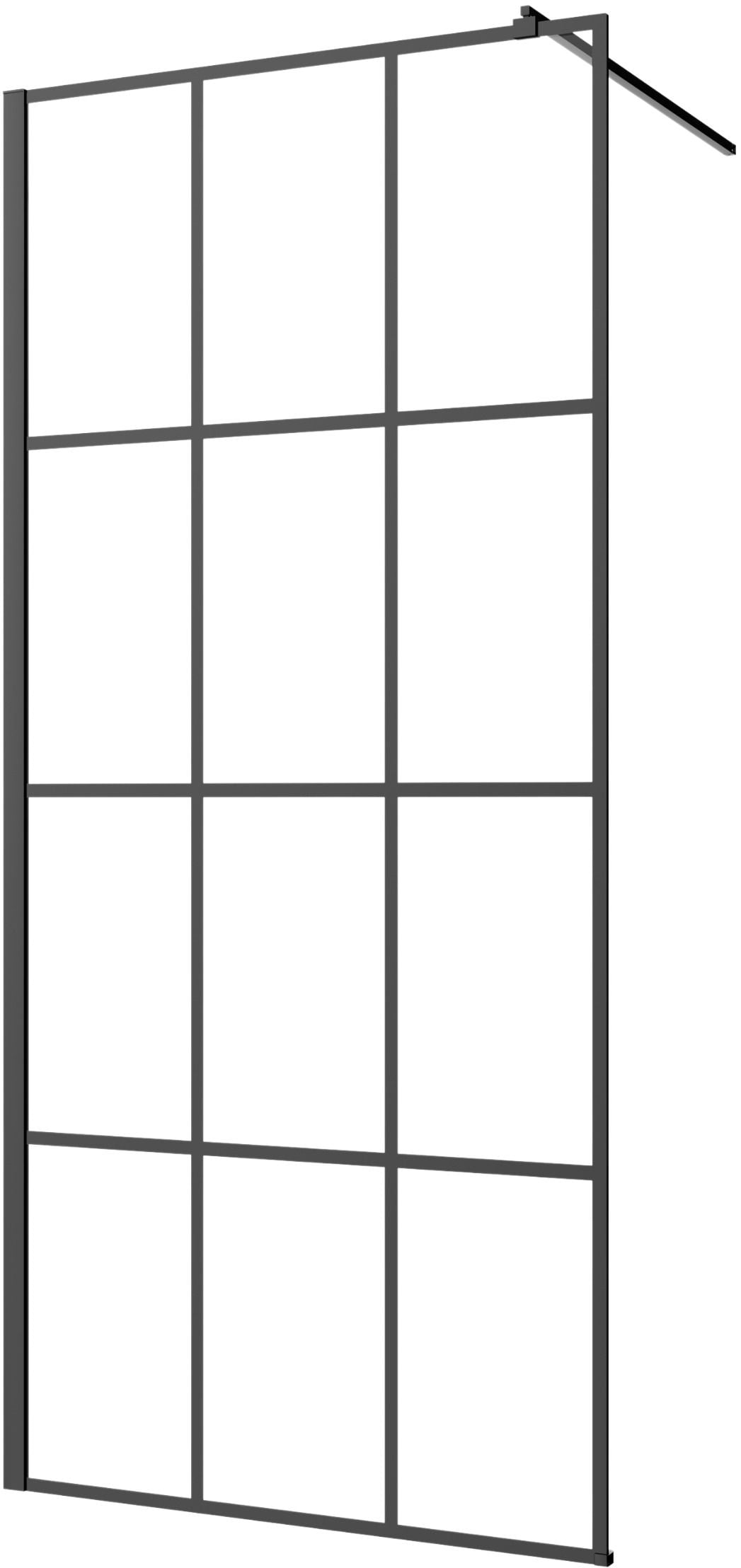 Invena sprchová zástěna walk-in 110 cm černá polomatný/průhledné sklo AK-32-117