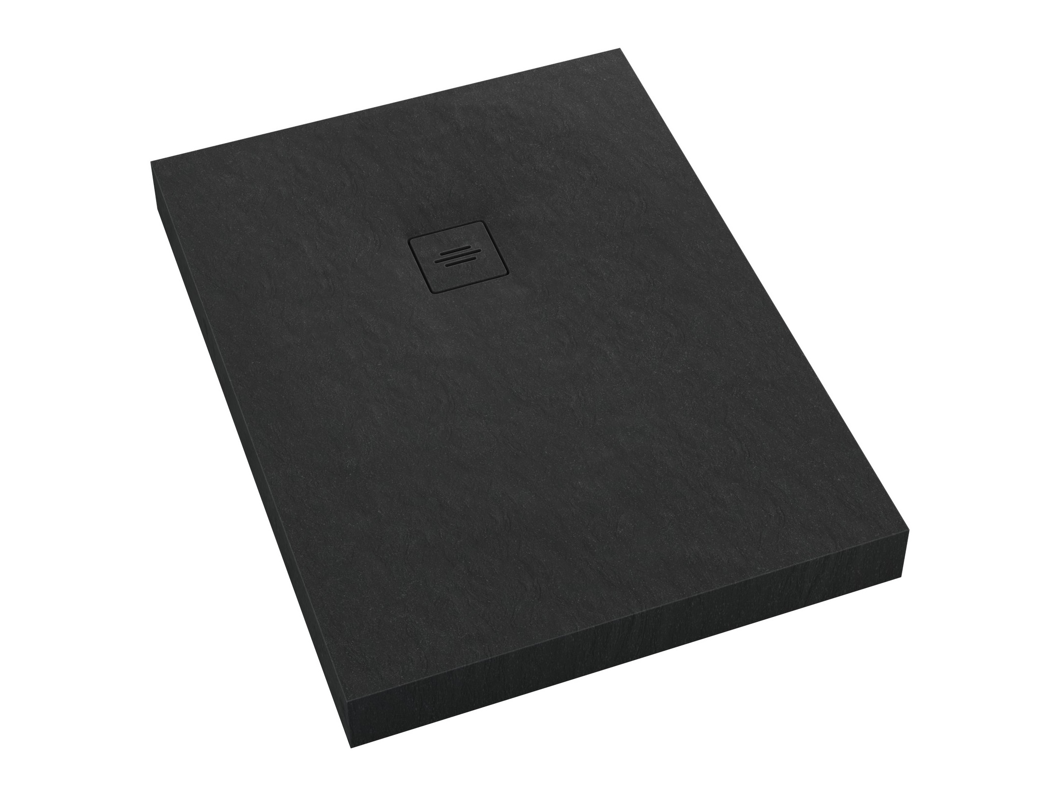 Schedline Nonlimits Black Stone obdélníková sprchová vanička + mřížka 100x70 cm černá 3ST.N1P-70100/C/ST-M1/C/ST