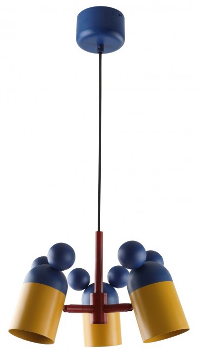 GTV Mouse závěsné svítidlo 3x25 W žlutá-tmavě modrá OS-MOUS-27-DEC