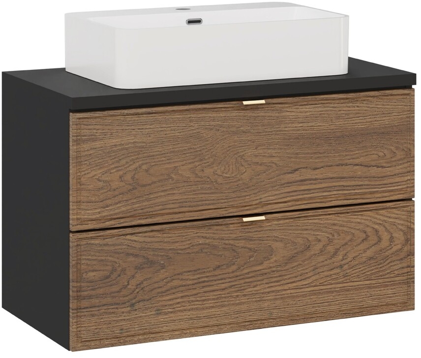 Sada skříňka Comad Talia Casella TALIA CASELLA 82-80-46-2S, umyvadlo Comad Trust 2 TRUST 2 WHITE ( E-6282 ), BLACK 89-80-46 L