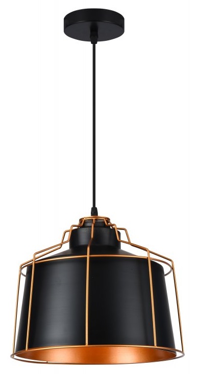 GTV Goa závěsné svítidlo 1x40 W černá-zlatá OS-GOA-11-DEC