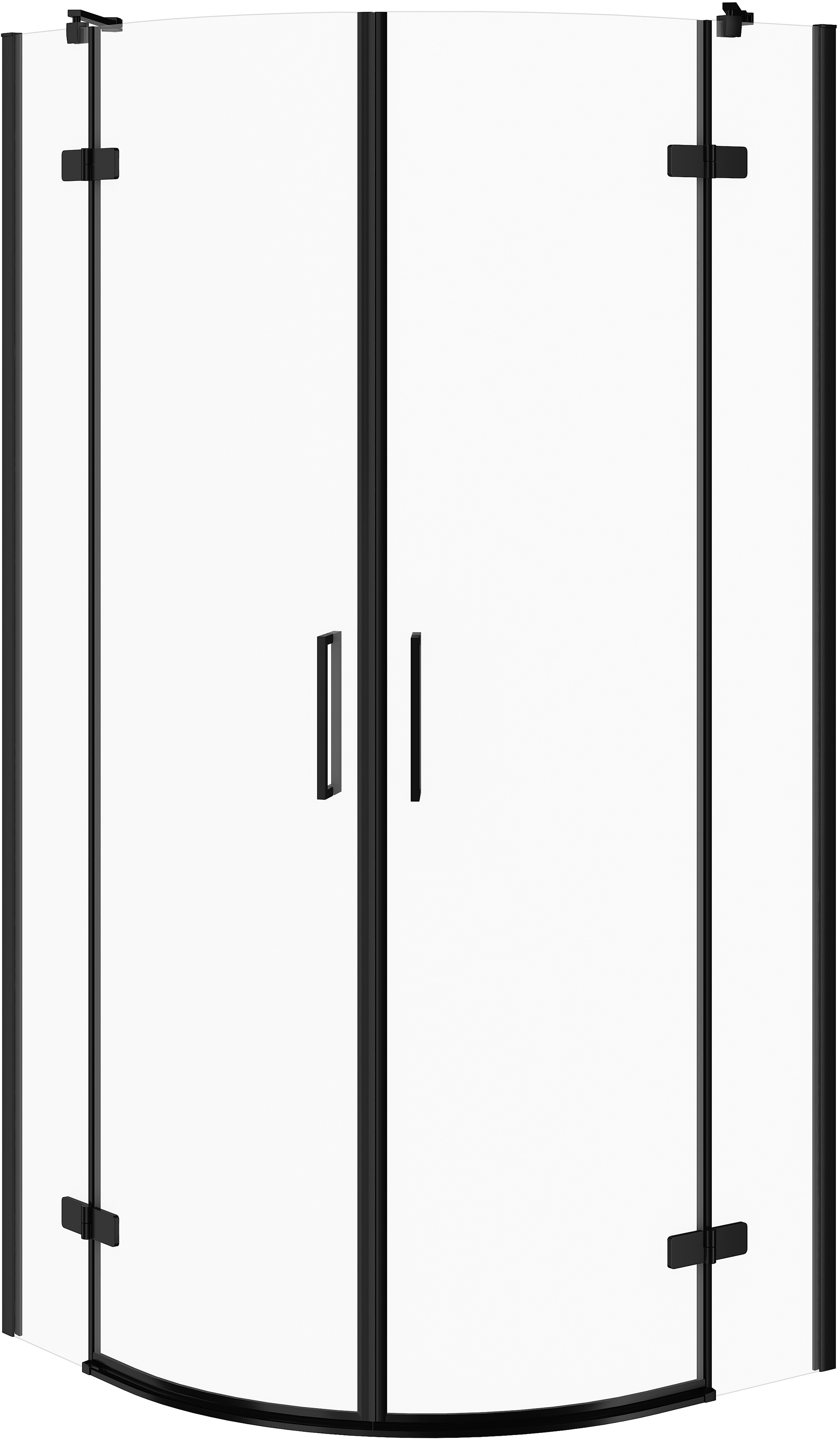 Cersanit City sprchový kout 80x80 cm půlkulatá černá matný/průhledné sklo S584-072