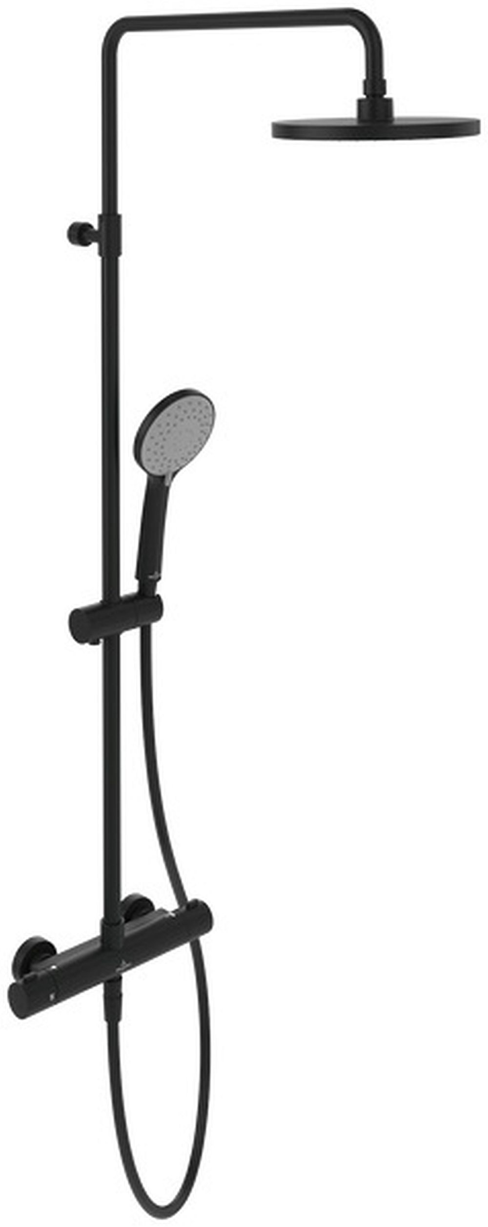 Villeroy & Boch Universal Showers sprchová sada na stěnu s termostatem s dešťovou sprchou černá TVS109002000K5