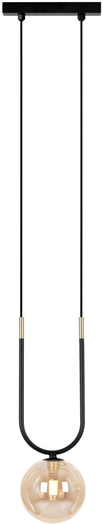 Kaja Goldi závěsné svítidlo 1x10 W černá-zlatá-jantarová K-5595