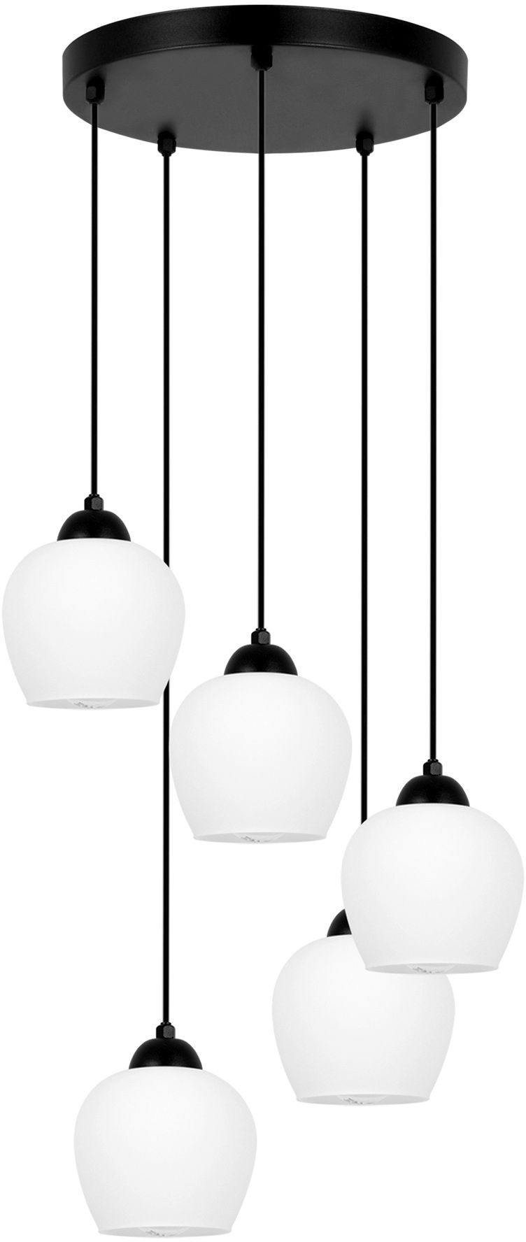 Kaja Abro závěsné svítidlo 5x15 W bílá-černá K-5602