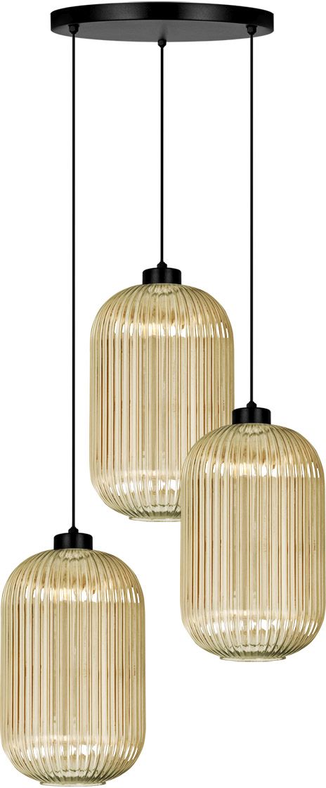 Kaja Fadiga závěsné svítidlo 3x15 W černá-jantarová K-5746