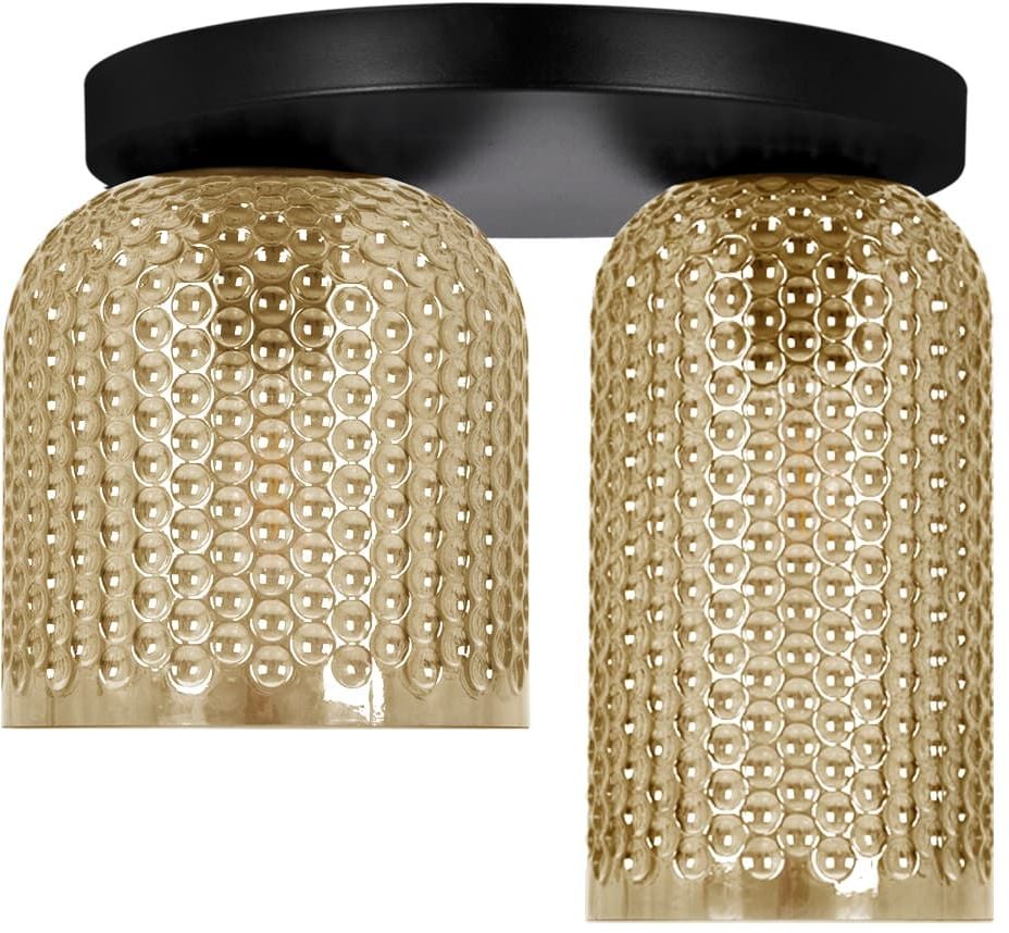 Kaja Capri stropní světlo 2x15 W černá-jantarová K-5624