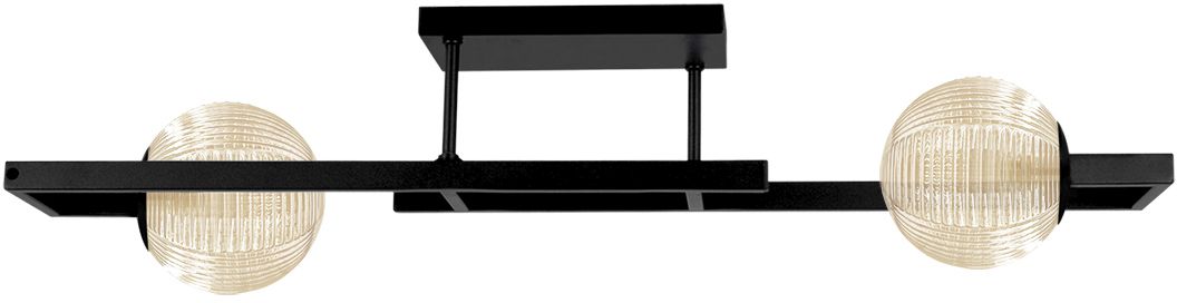 Kaja Emir stropní světlo 2x10 W černá-jantarová K-5765