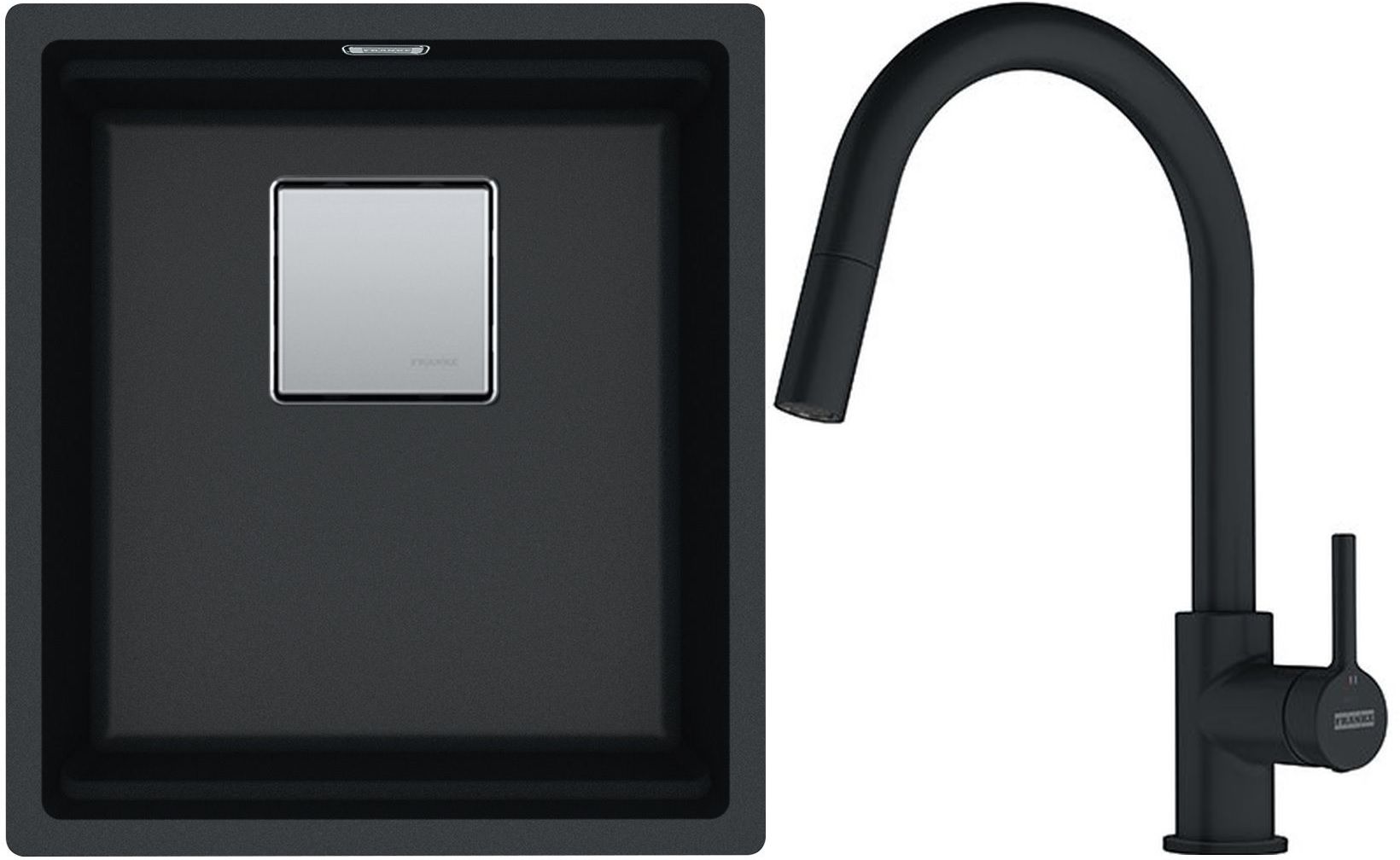 Sada granitový dřez Franke Kanon 125.0670.900, kuchyňská baterie Franke Lina 115.0626.053